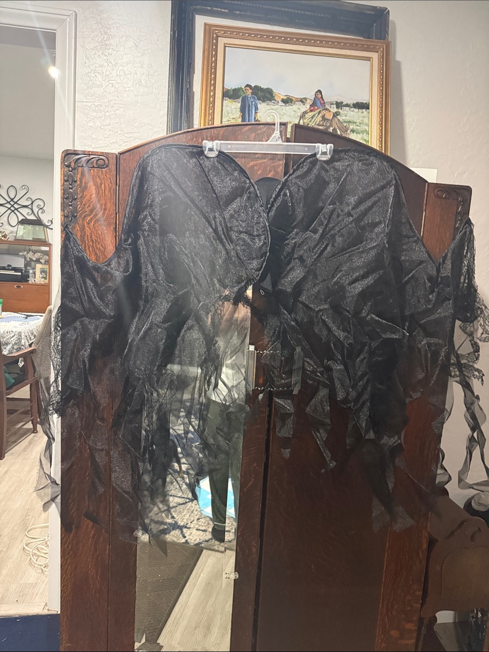 Large Black Lace Wings